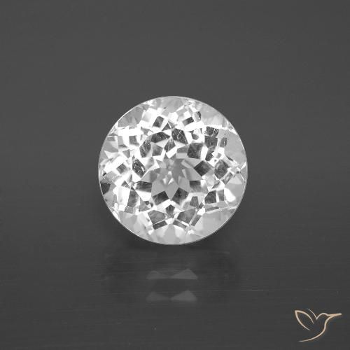 4.43ct طبيعي أبيض شفاف توباز, دائري, قليلا جدا
