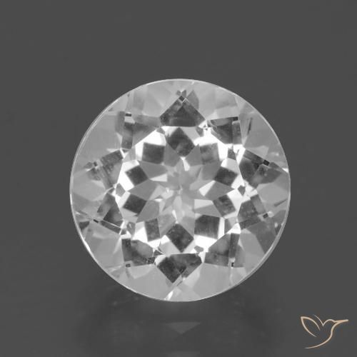 4.33ct طبيعي أبيض شفاف توباز, دائري, VVS-VS