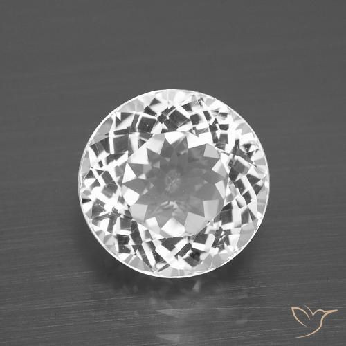 4.49ct طبيعي أبيض شفاف توباز, دائري, VVS-VS