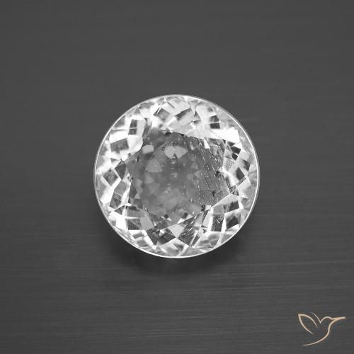 4.30ct طبيعي أبيض توباز, دائري, قليلا جدا