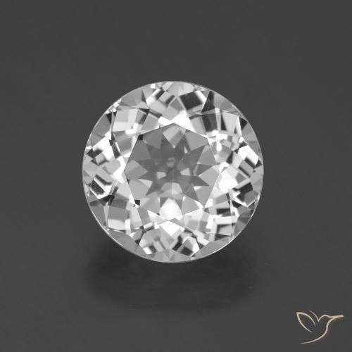 4.75ct طبيعي أبيض شفاف توباز, دائري, VVS-VS