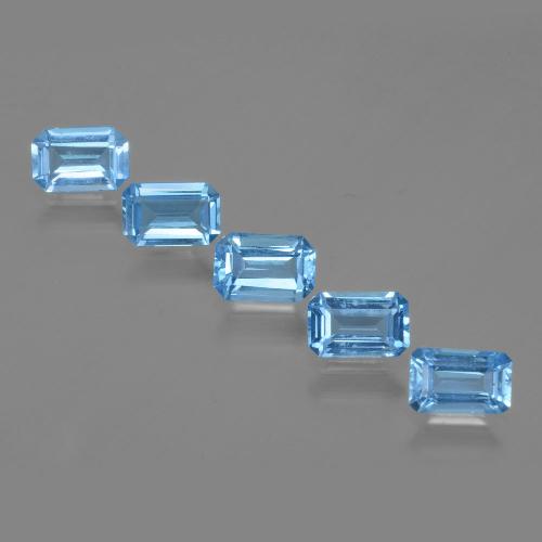 أحجار توباز الأزرق السويسري طبيعية، قص الزمرد، VVS-VS، وزنها 3.09 قيراط