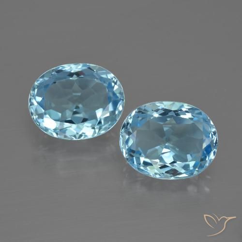 6.98ctw طبيعي أزرق سماوى توباز, بيضوي, VVS