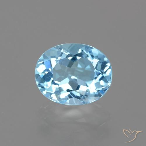 3.20ct طبيعي أزرق سماوى توباز, بيضوي, VVS-VS