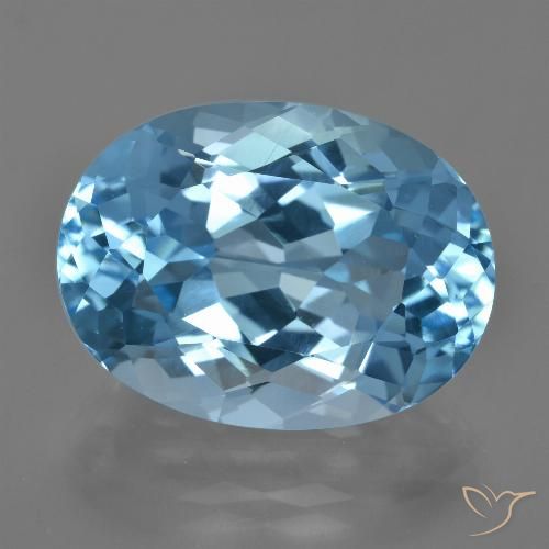 23.33ct طبيعي الأزرق السويسري توباز, بيضوي, VVS