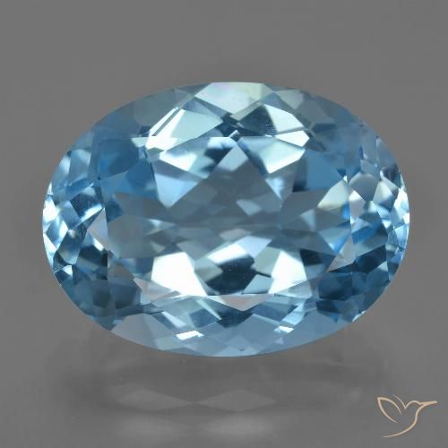 22.58ct طبيعي الأزرق السويسري توباز, بيضوي, VVS