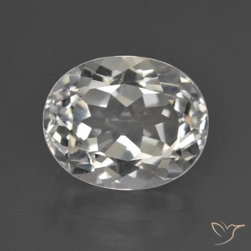4.87ct طبيعي أبيض دافئ توباز, بيضوي, قليلا جدا