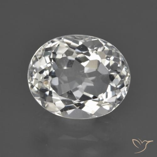 5.15ct طبيعي أبيض دافئ توباز, بيضوي, قليلا جدا