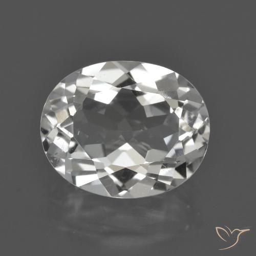 4.58ct طبيعي أبيض شفاف توباز, بيضوي, قليلا جدا