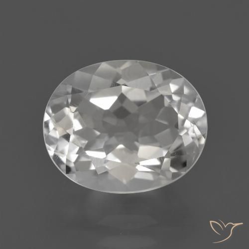 3.50ct طبيعي أبيض توباز, بيضوي, قليلا جدا