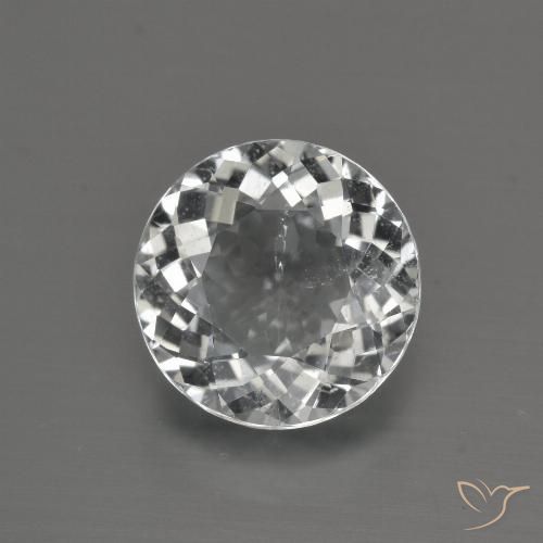4.62ct طبيعي أبيض دافئ توباز, دائري, قليلا جدا
