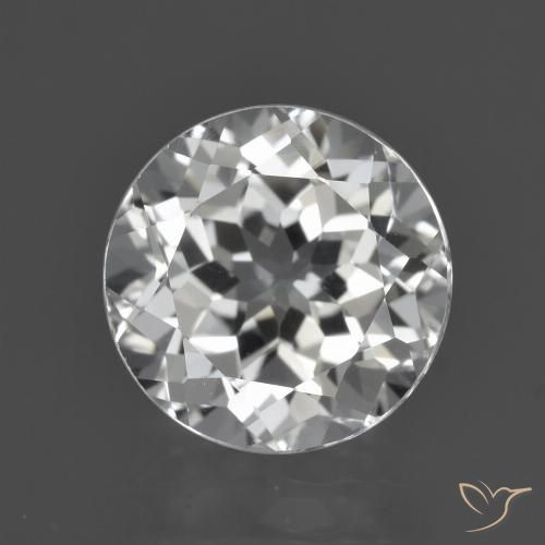 4.82ct طبيعي أبيض شفاف توباز, دائري, قليلا جدا