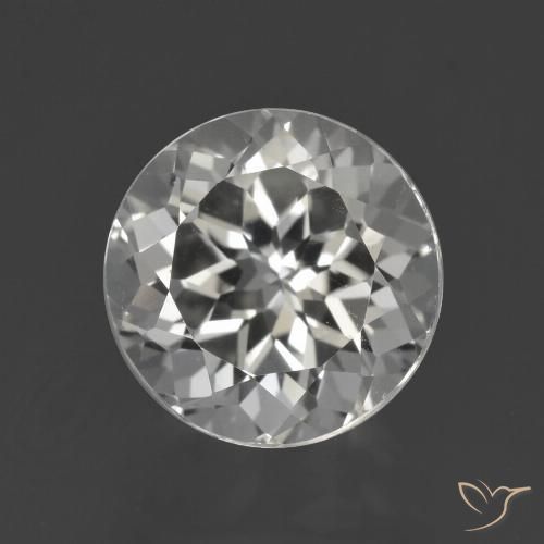 4.34ct طبيعي أبيض شفاف توباز, دائري, VVS