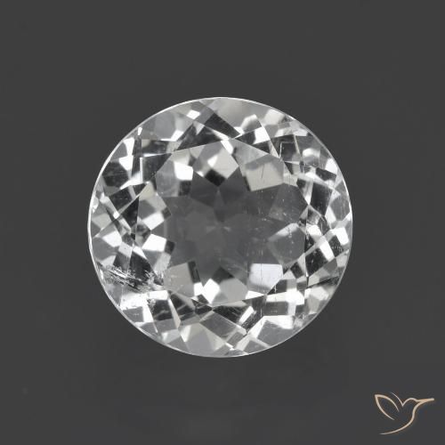 3.87ct طبيعي أبيض شفاف توباز, دائري, قليلا جدا