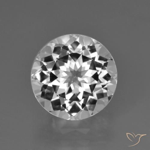 4.33ct طبيعي أبيض شفاف توباز, دائري, قليلا جدا