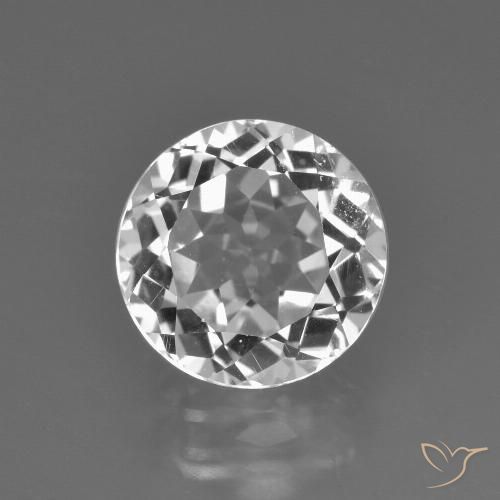 4.02ct طبيعي أبيض شفاف توباز, دائري, قليلا جدا