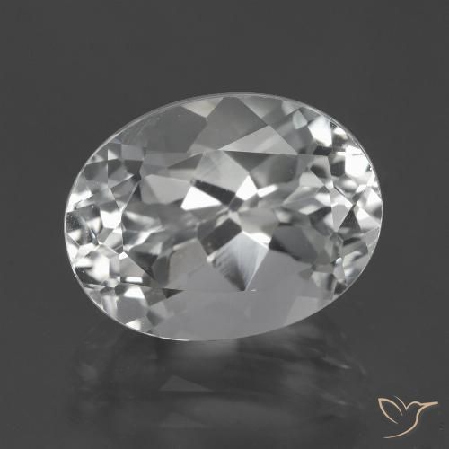 5.61ct طبيعي أبيض شفاف توباز, بيضوي, VVS-VS
