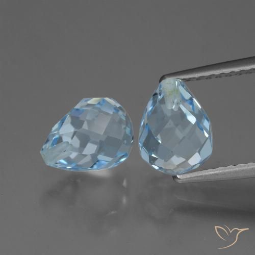 4.99ctw طبيعي أزرق سماوى توباز, بريوليت, VVS-VS
