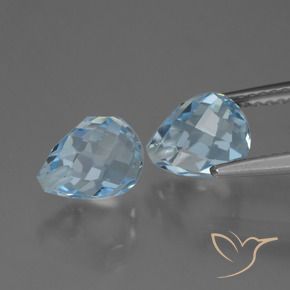 أحجار توباز أزرق سماوى طبيعية، بريوليت، VVS-VS، وزنها 4.99 قيراط