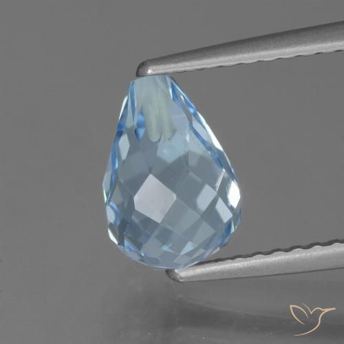 2.46ct طبيعي أزرق سماوى توباز, بريوليت, قليلا جدا