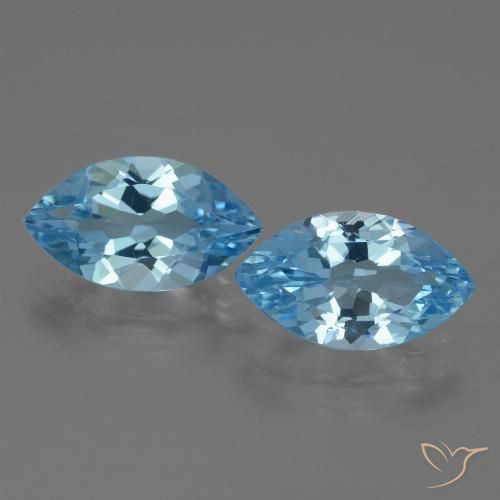 7.63ctw طبيعي أزرق سماوى توباز, ماركيز, VVS
