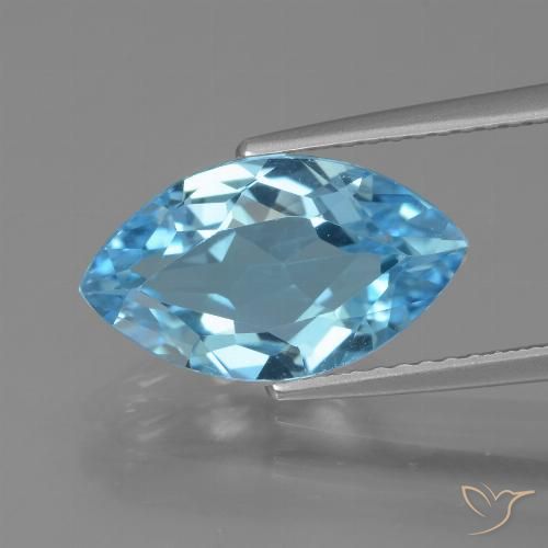3.80ct طبيعي أزرق سماوى توباز, ماركيز, VVS