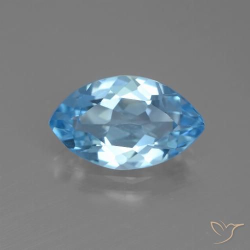 3.57ct طبيعي أزرق سماوى توباز, ماركيز, قليلا جدا