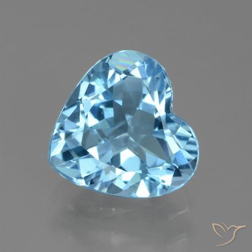 2.47ct طبيعي أزرق سماوى توباز, قلب, VVS