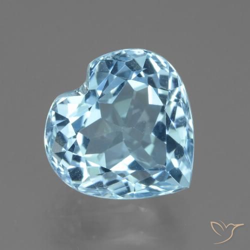 3.23ct طبيعي الأزرق السويسري توباز, قلب, VVS