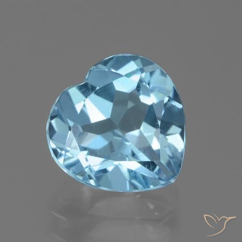 3.02ct طبيعي أزرق سماوى توباز, قلب, VVS