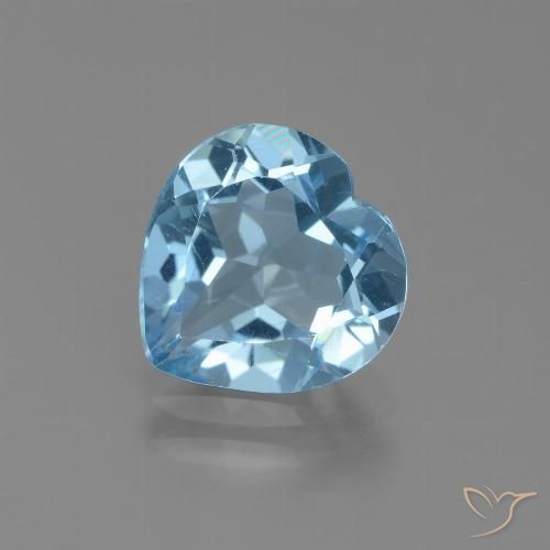 2.74ct طبيعي أزرق سماوى توباز, قلب, VVS