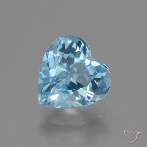 3.22ct طبيعي الأزرق السويسري توباز, قلب, VVS
