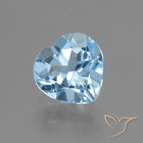 توباز أزرق سماوى طبيعي، قلب، 2.90 قيراط، VVS