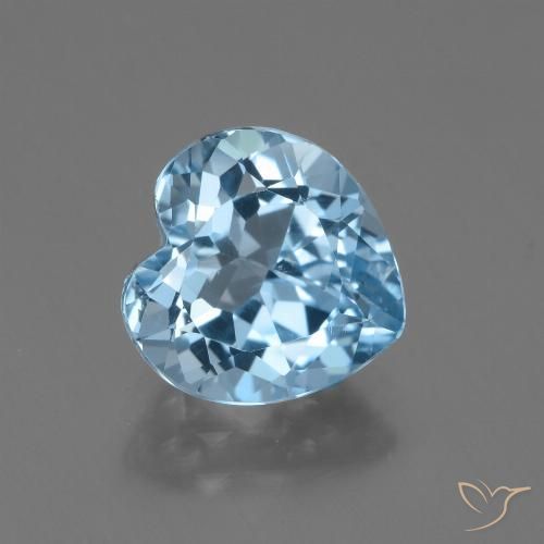 3.19ct طبيعي أزرق سماوى توباز, قلب, VVS