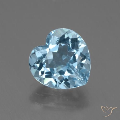 3.11ct طبيعي الأزرق السويسري توباز, قلب, VVS
