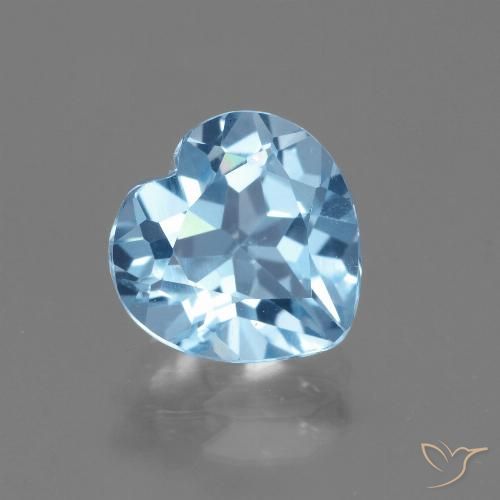 3.01ct طبيعي أزرق سماوى توباز, قلب, VVS