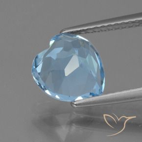 توباز أزرق سماوى طبيعي، قلب، 2.94 قيراط، VVS