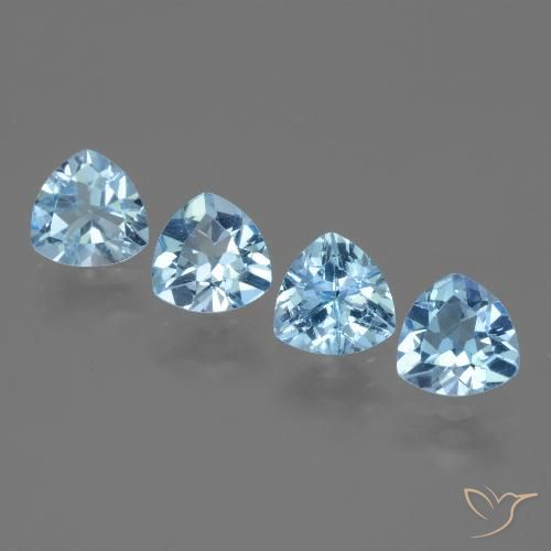 4.98ctw طبيعي أزرق سماوى توباز, مثلثى, VVS-VS