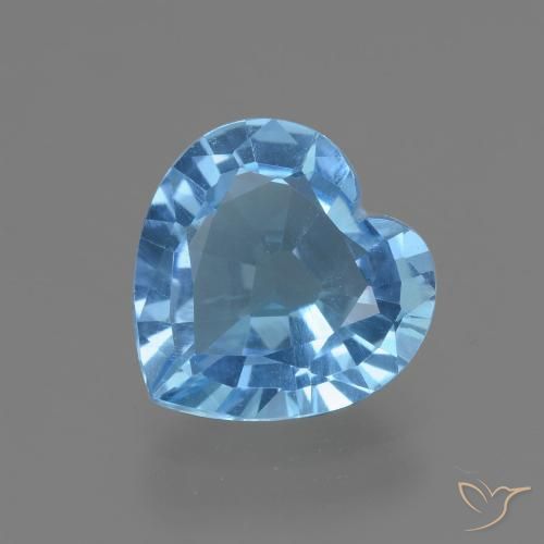 2.63ct طبيعي الأزرق السويسري توباز, قلب, VVS