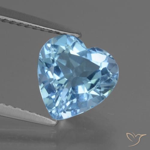 2.83ct طبيعي الأزرق السويسري توباز, قلب, قليلا جدا