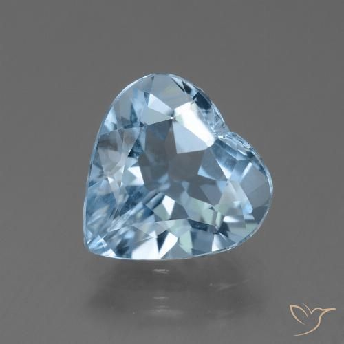 3.48ct طبيعي الأزرق السويسري توباز, قلب, VVS