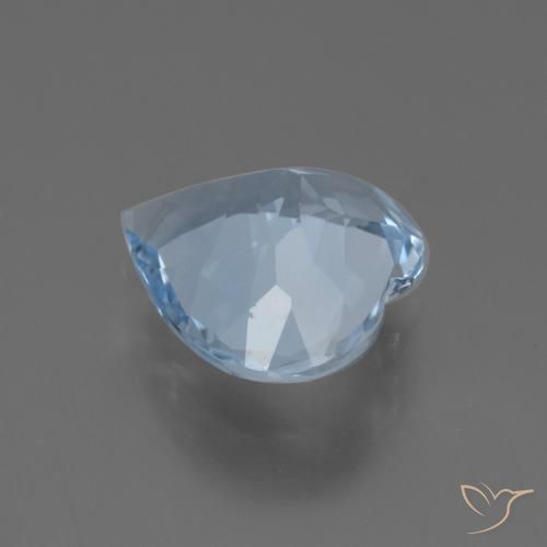 توباز أزرق سماوى طبيعي، قلب، 3.49 قيراط، VVS