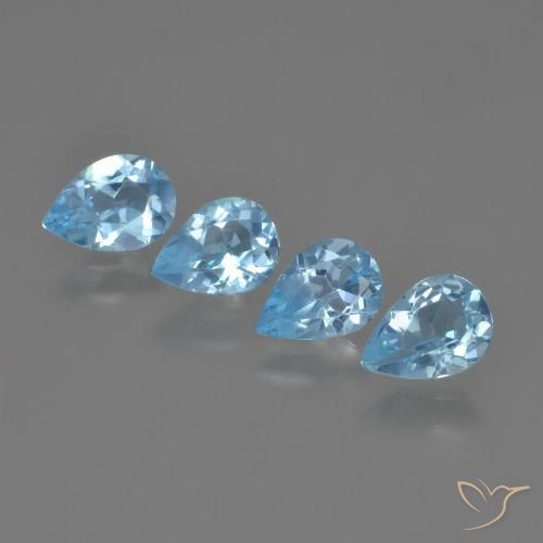 2.85ctw طبيعي أزرق سماوى توباز, شكل الكمثرى, VVS