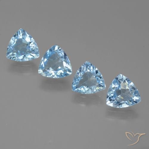 4.47ctw طبيعي أزرق سماوى توباز, مثلثى, VVS-VS