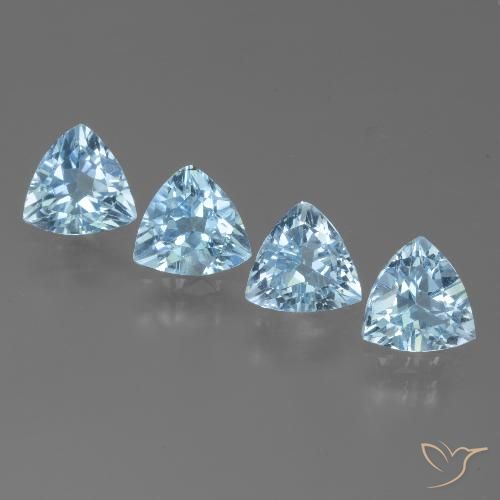4.65ctw طبيعي أزرق سماوى توباز, مثلثى, VVS-VS