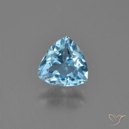 1.30ct طبيعي أزرق سماوى توباز, مثلثى, قليلا جدا