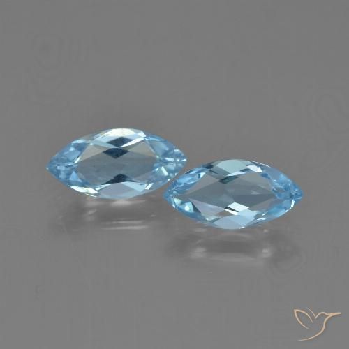 2.25ctw طبيعي أزرق سماوى توباز, ماركيز, VVS-VS