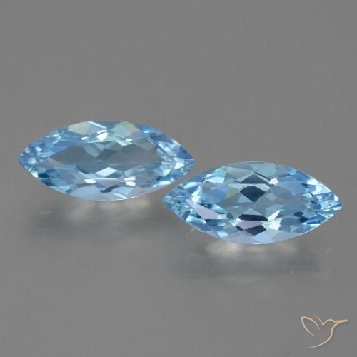 6.43ctw طبيعي أزرق سماوى توباز, ماركيز, VVS-VS