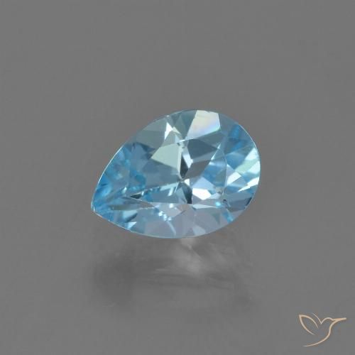 0.90ct طبيعي أزرق سماوى توباز, شكل الكمثرى, VVS-VS