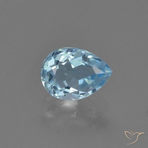 0.92ct طبيعي أزرق سماوى توباز, شكل الكمثرى, VVS-VS